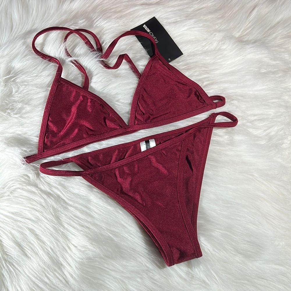 Fashion Nova NWT Womens Red Itty Bitty Bikini Size Medium